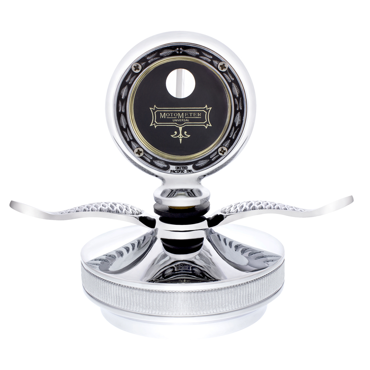 Chrome Aluminum Boyce MotoMeter With Base & Chrome Wings