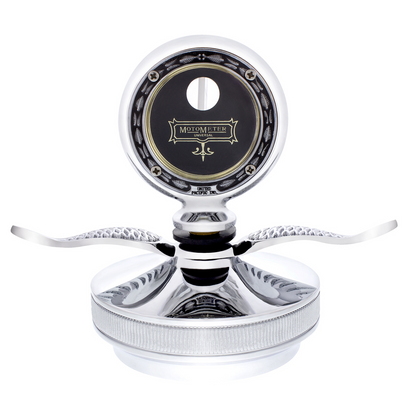 Chrome Aluminum Boyce MotoMeter With Base & Chrome Wings