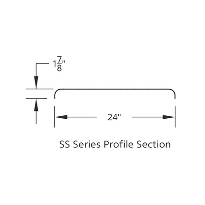 60" 430 Stainless Steel (16ga) Roll Formed Edge Smooth Half Fender - SS Series (Pair)