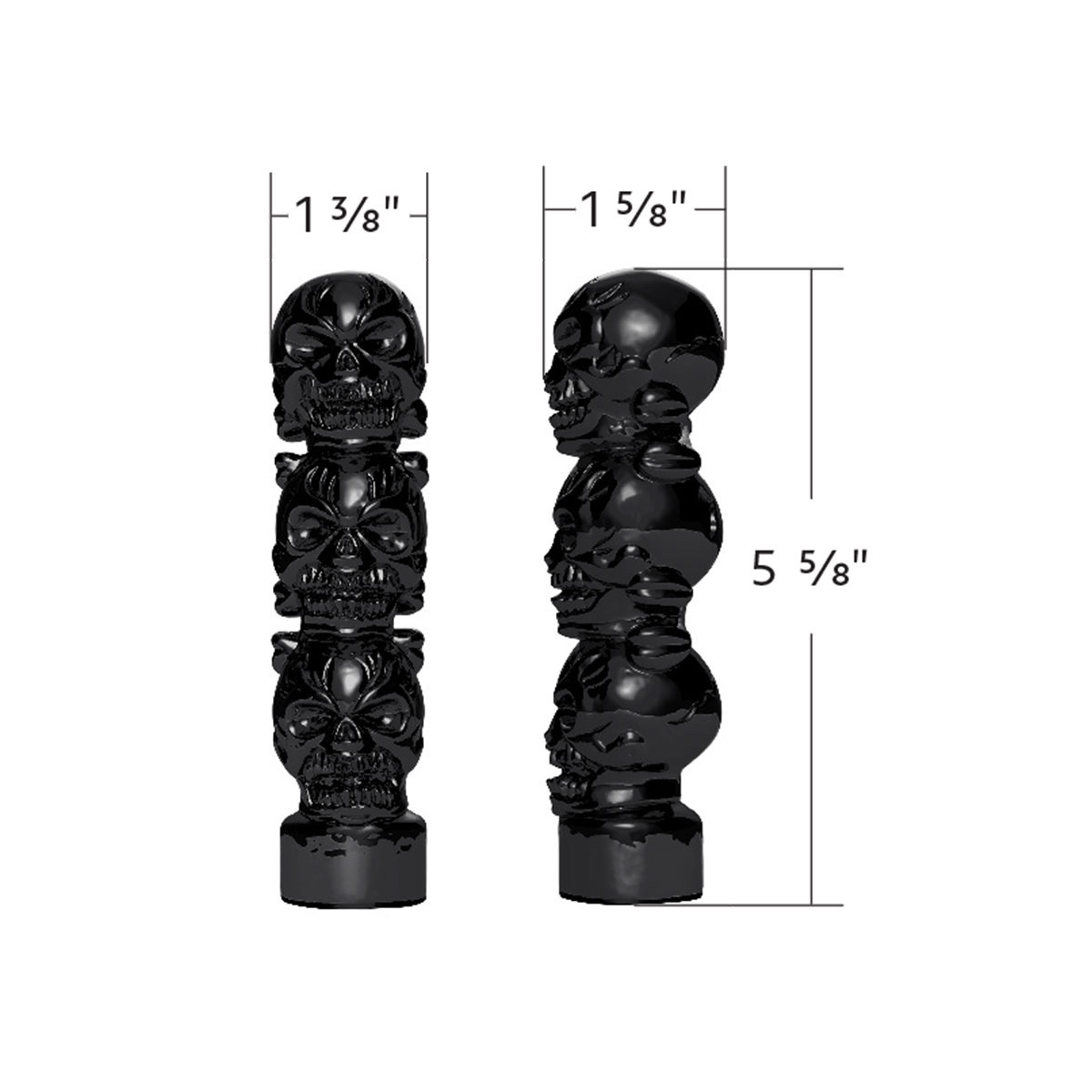 1/2"-13 Thread-On 3 Skull Candy Color Shift Knob-Glossy Black