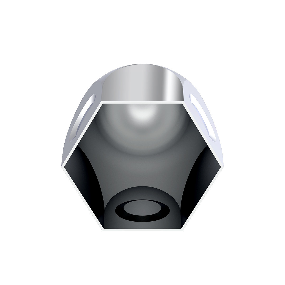 1-1/2" X 2" Chrome Steel Bullet Nut Cover