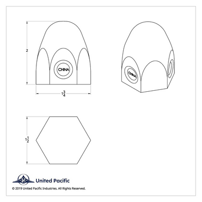 1-1/2" X 2" Chrome Steel Bullet Nut Cover