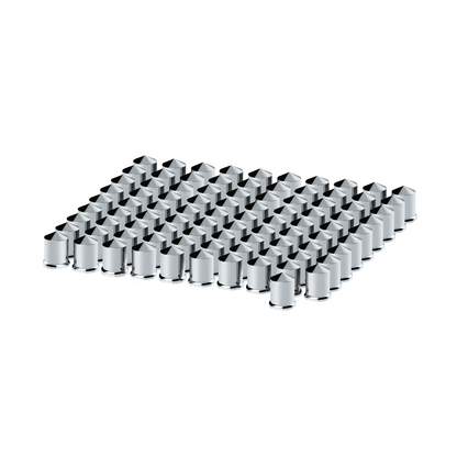 3/4" x 1-1/2" Chrome Plastic Pointed Nut Covers - Push-On (100-Pack)