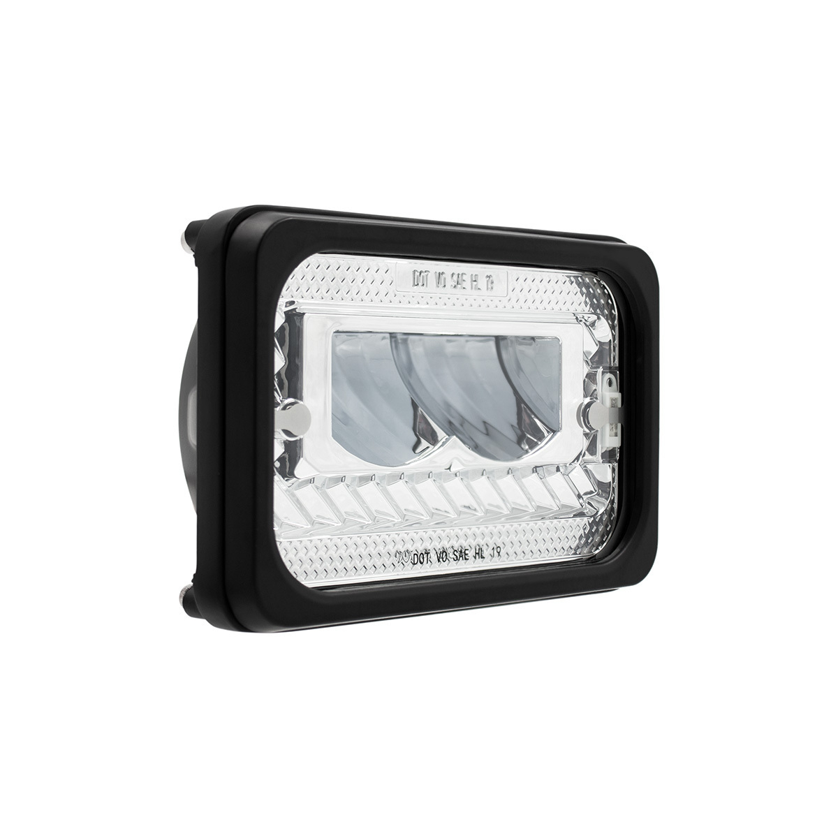 ULTRALIT - Heated 4" X 6" LED Headlight With Glass Lens & Aluminum Housing - High Beam - Chrome