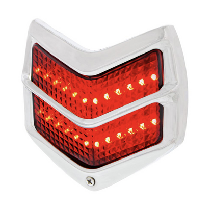 24 LED Tail Light Assembly With Black Housing & Stainless Steel Rim For 1940 Ford Car