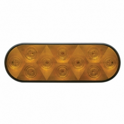 10 LED 6" Oval Turn Signal Light - Amber LED/Amber Lens