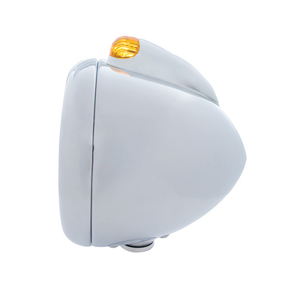 Stainless Steel Guide 682-C Headlight H4 & Dual Mode LED Signal - Amber Lens