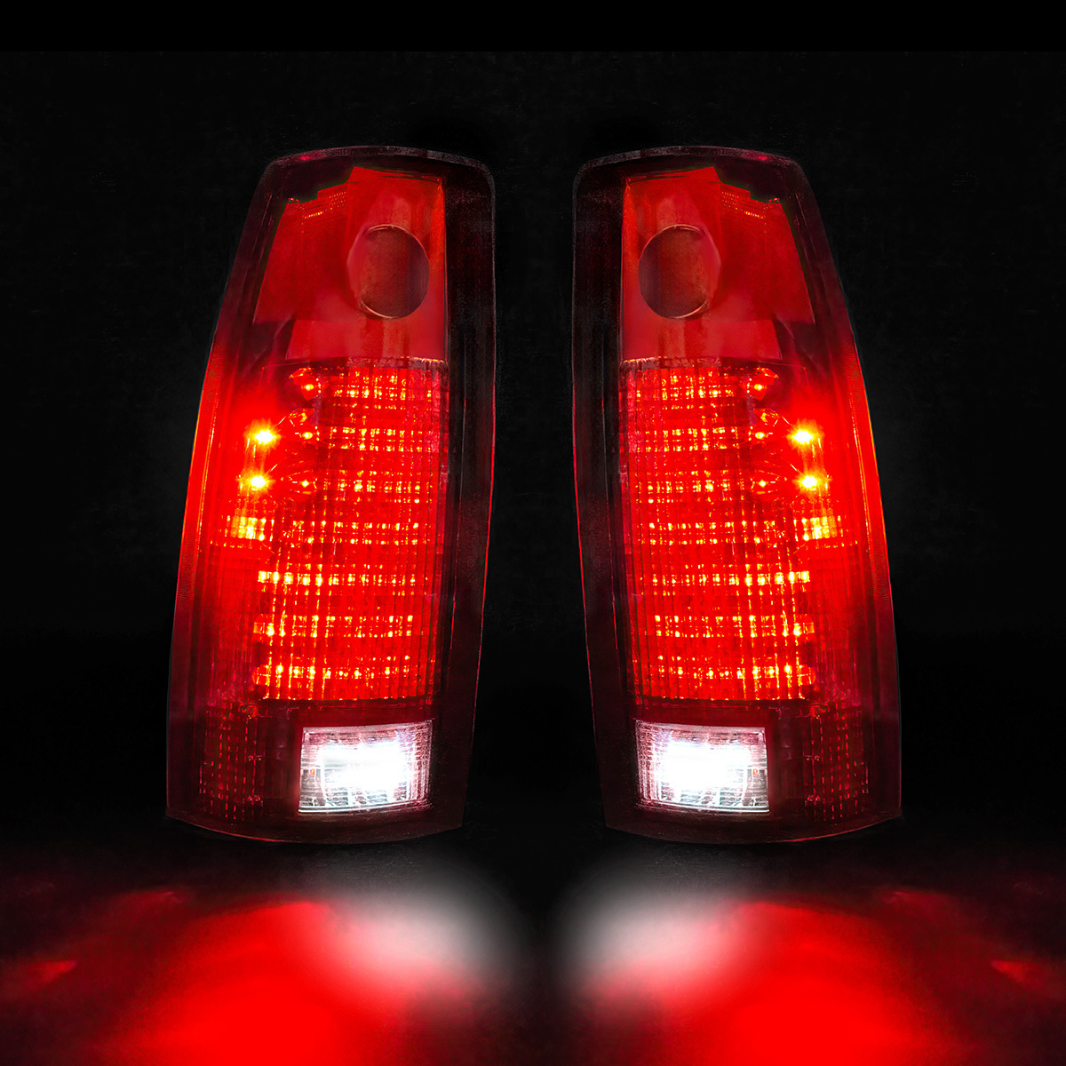 24 LED Tail Light With 6 LED Backup Light Assembly For 1988-2000 Chevrolet & GMC Truck (Pair)