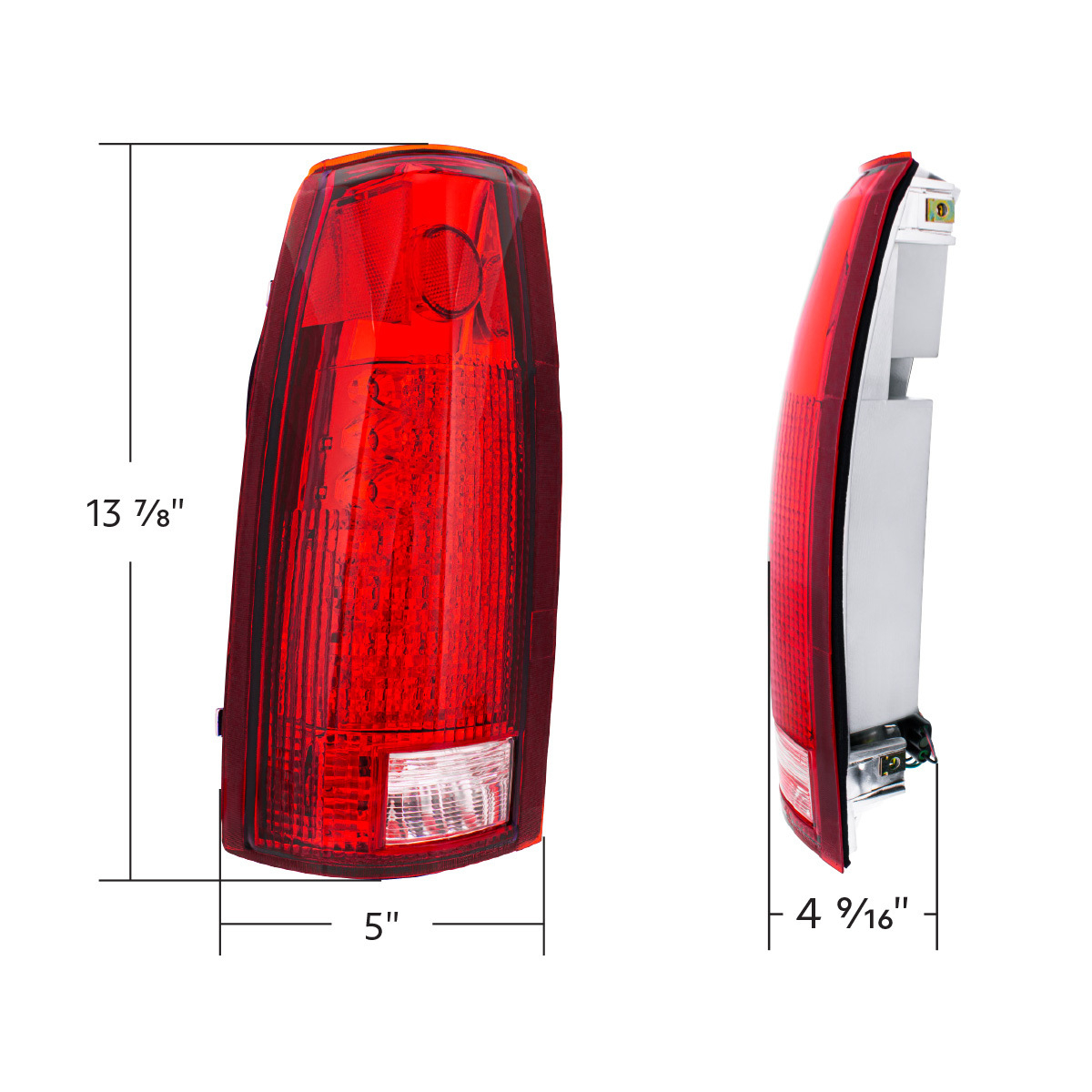 24 LED Tail Light With 6 LED Backup Light Assembly For 1988-2000 Chevrolet & GMC Truck (Pair)