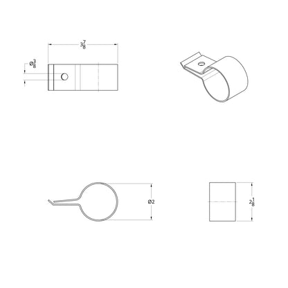 Stainless Steel Quarter Fender 2" Tube Clamp