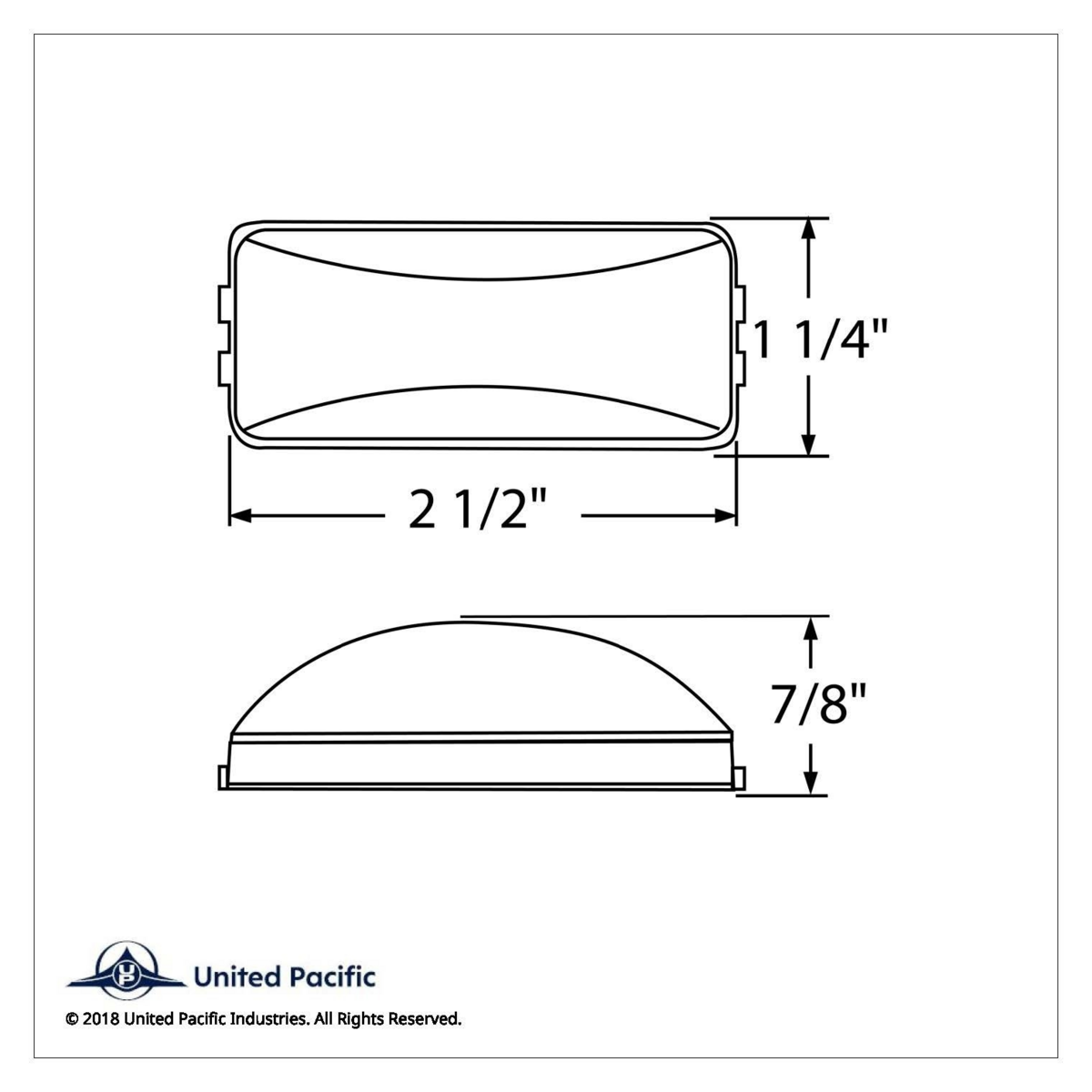 Single Bulb Rectangular Light (Clearance/Marker) - Amber Lens