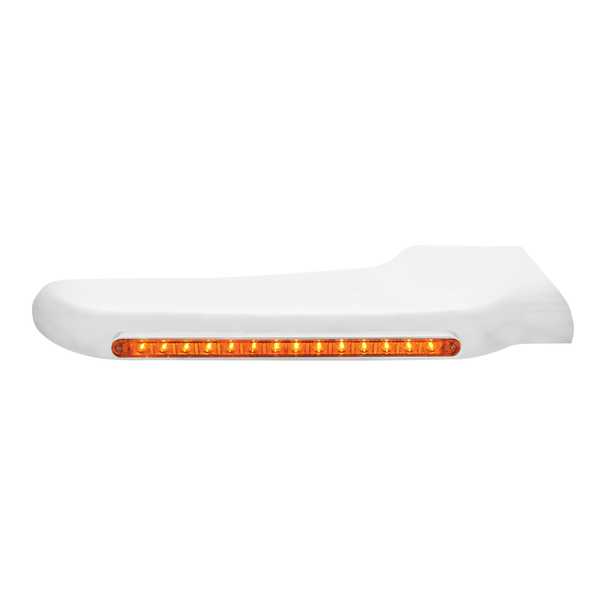 14 Amber LED Front Fender Cover For Peterbilt 388 (2008-2015) & 389 (2008-2023)-Amber Lens - Passenger