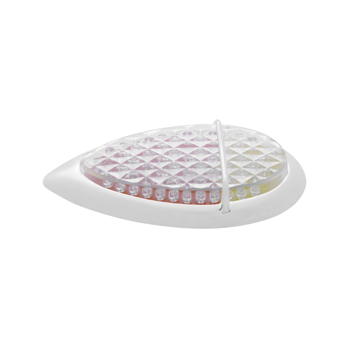 51 LED Duo "Baby Zephyr" Auxiliary/Utility Light With Bezel- Red+Amber LED/Clear Lens