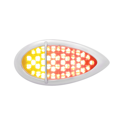 51 LED Duo "Baby Zephyr" Auxiliary/Utility Light With Bezel- Red+Amber LED/Clear Lens