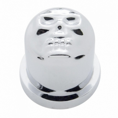 9/16" X 1-1/4" Chrome Plastic Skull Nut Cover, Push-On Style (Bulk)