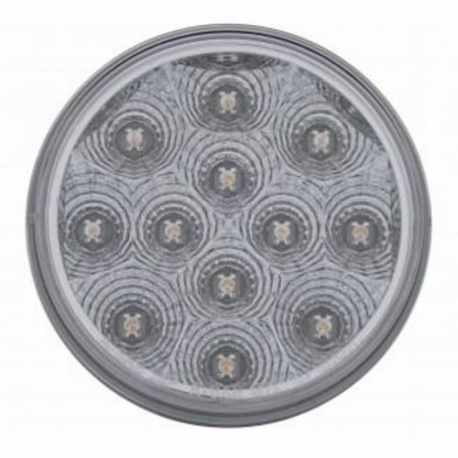 2.5" Bolt Pattern Chrome Spring Loaded Bar W/6X 12 LED 4" Reflector Lights -Red LED/Clear Lens (Pair)