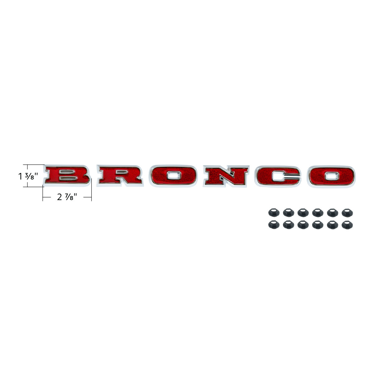 Chrome "BRONCO" Grille Letter Set For 1966-1977 Ford Bronco