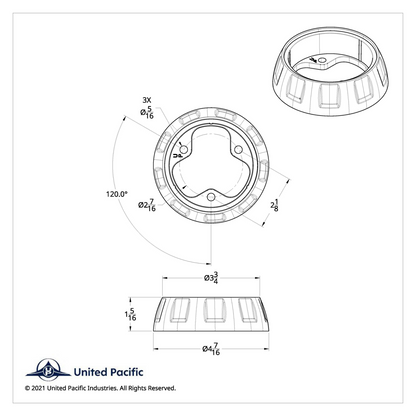 Steering Wheel Horn Bezel - Indigo Blue