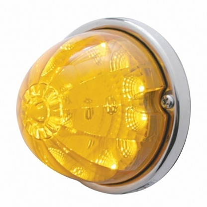 17 LED Reflector Watermelon Flush Mount Kit With Low Profile Bezel - Amber LED/Amber Lens
