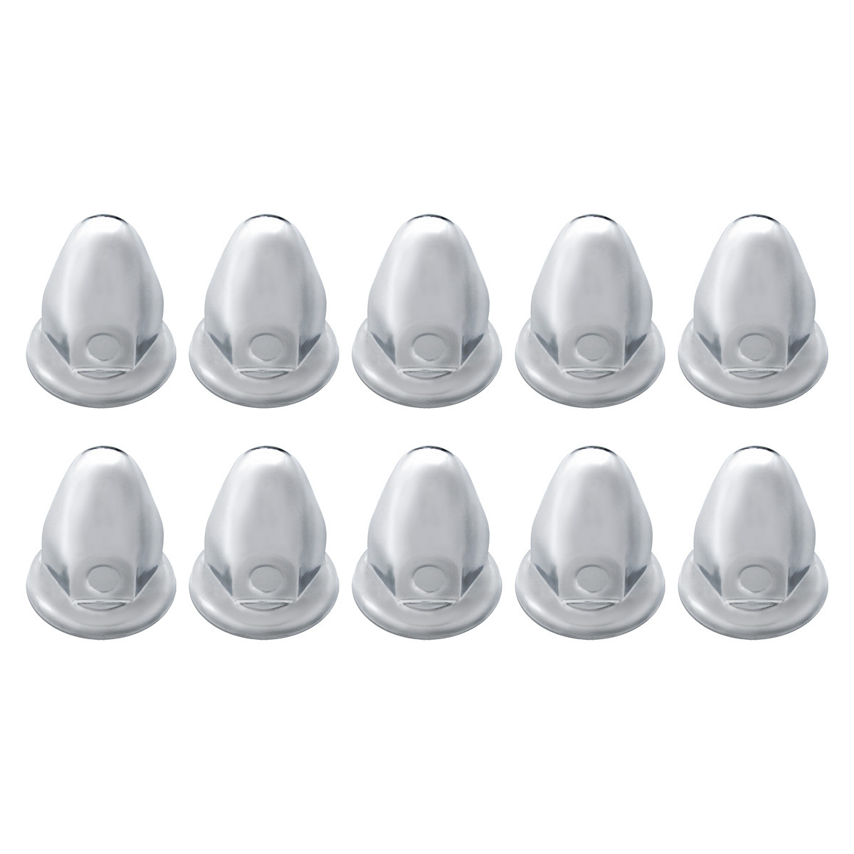 33mm x 2-1/8" Chrome Steel Bullet Nut Covers With Flange (10-Pack)