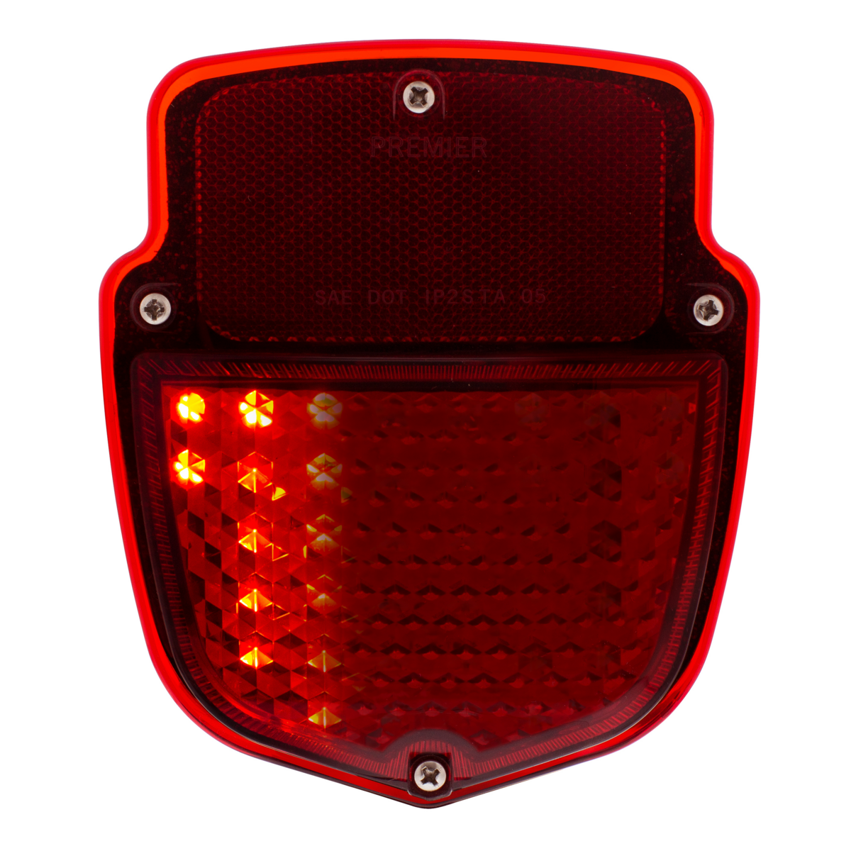 38 LED Sequential Tail Light Assembly With SS Housing For 1953-56 Ford Truck - R/H