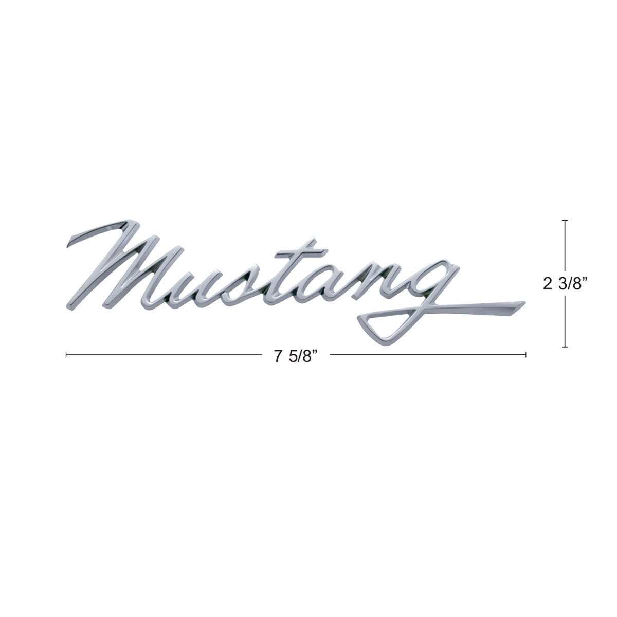 Chrome "Mustang" Script Emblem With Adhesive Tape