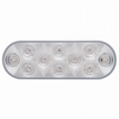10 LED 6" Oval Auxiliary/Utility Light - White LED/Clear Lens (Bulk)