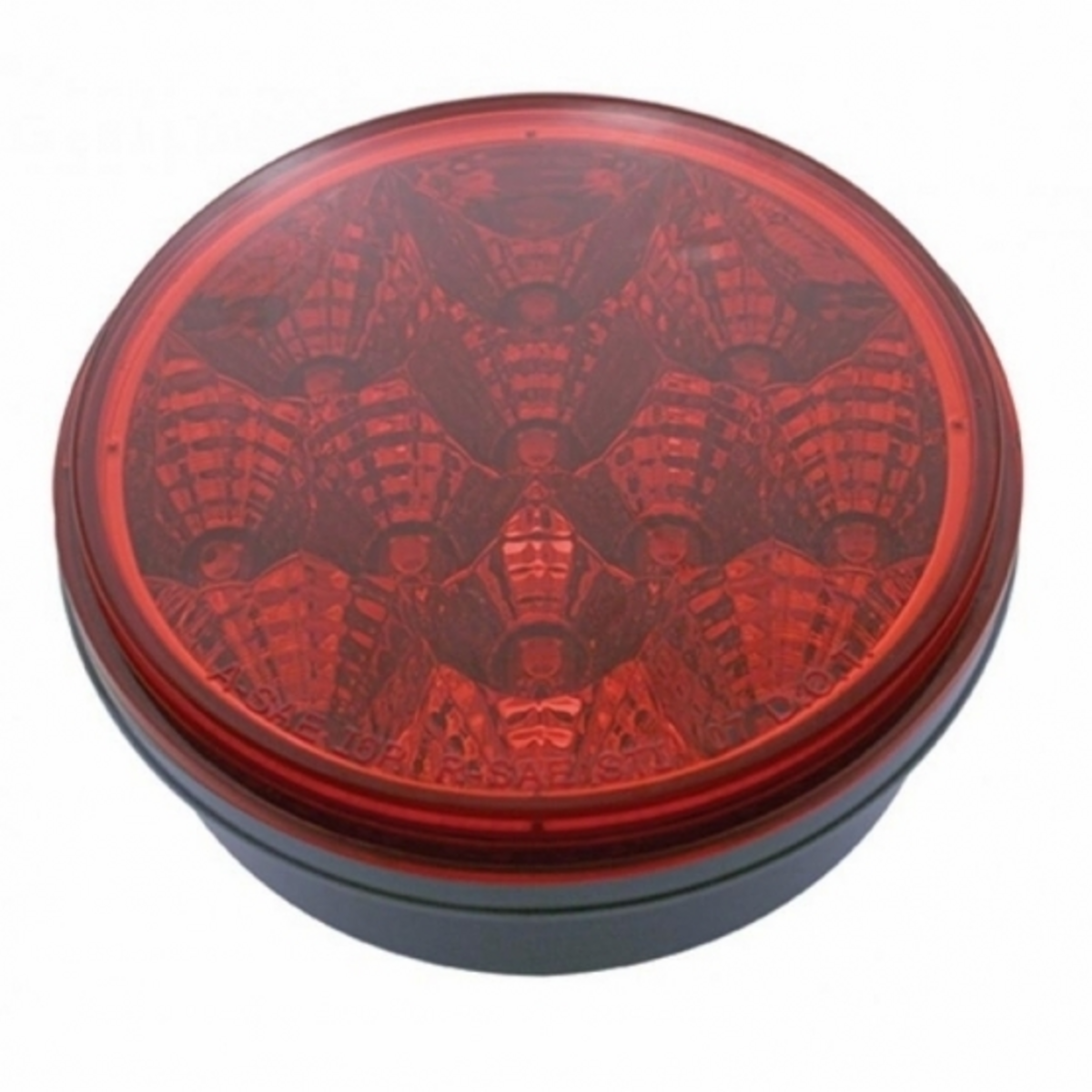 12 LED 4" Round Reflector Light (Stop, Turn & Tail) - Red LED/Red Lens