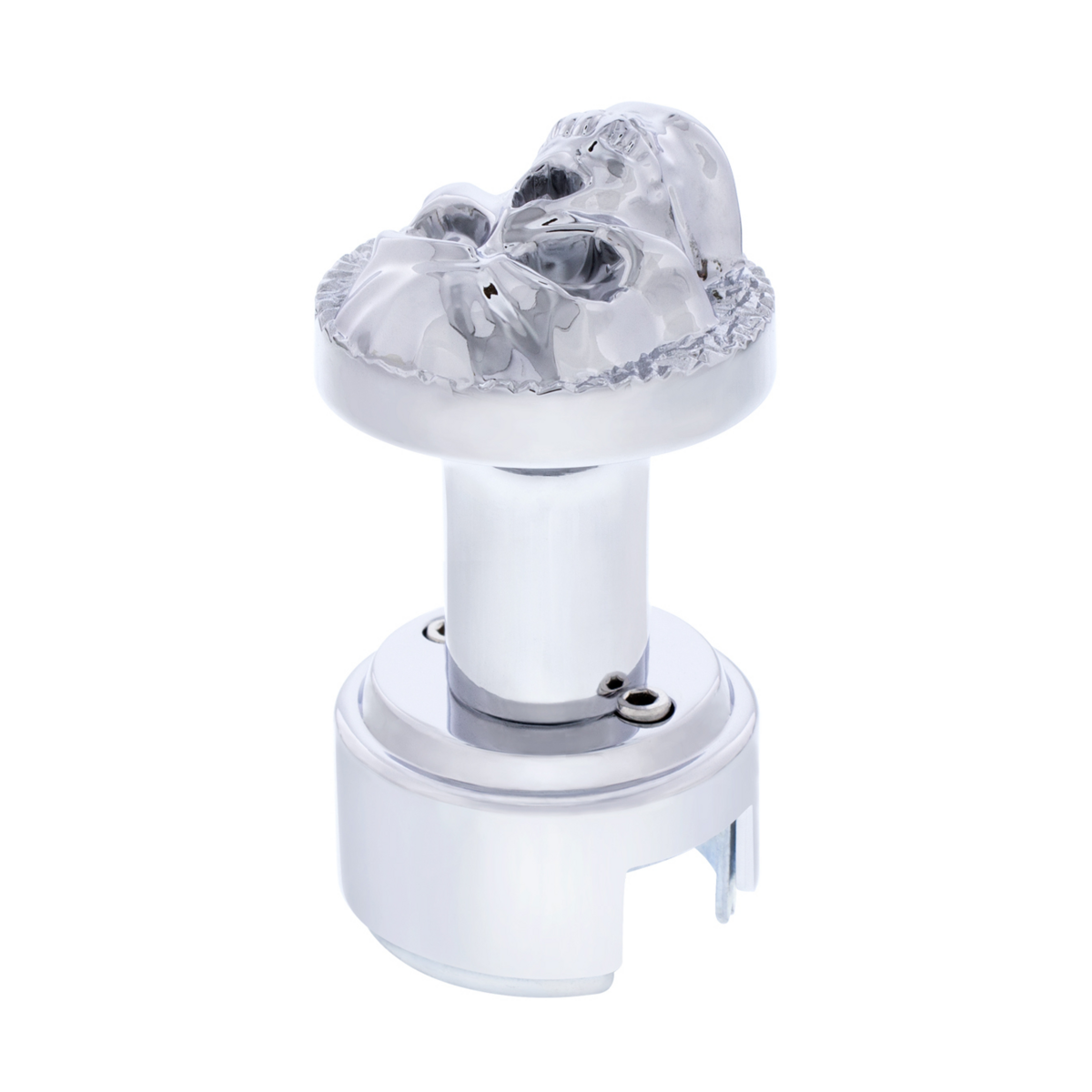 Skull Thread-On Gearshift Knob With 13/15/18 Speed Adapter - Chrome