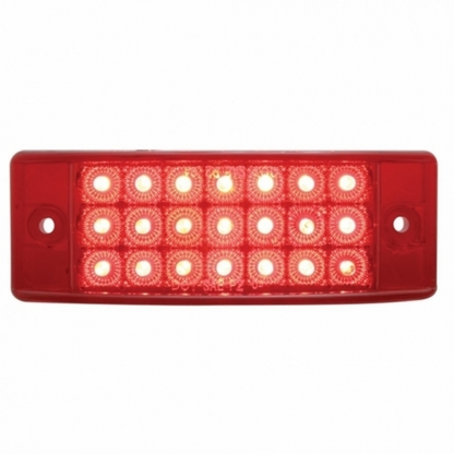21 LED Reflector Rectangular Light (Clearance/Marker) - Red LED/Red Lens (Bulk)