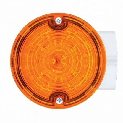 21 LED 3-1/4" Signal Light For Harley Motorcycle With Housing - Amber LED/Amber Lens