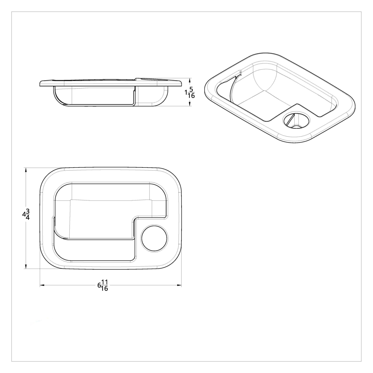 Chrome Exterior Door Handle Cover For 2003+ Kenworth & 2004+ Peterbilt Trucks - Passenger