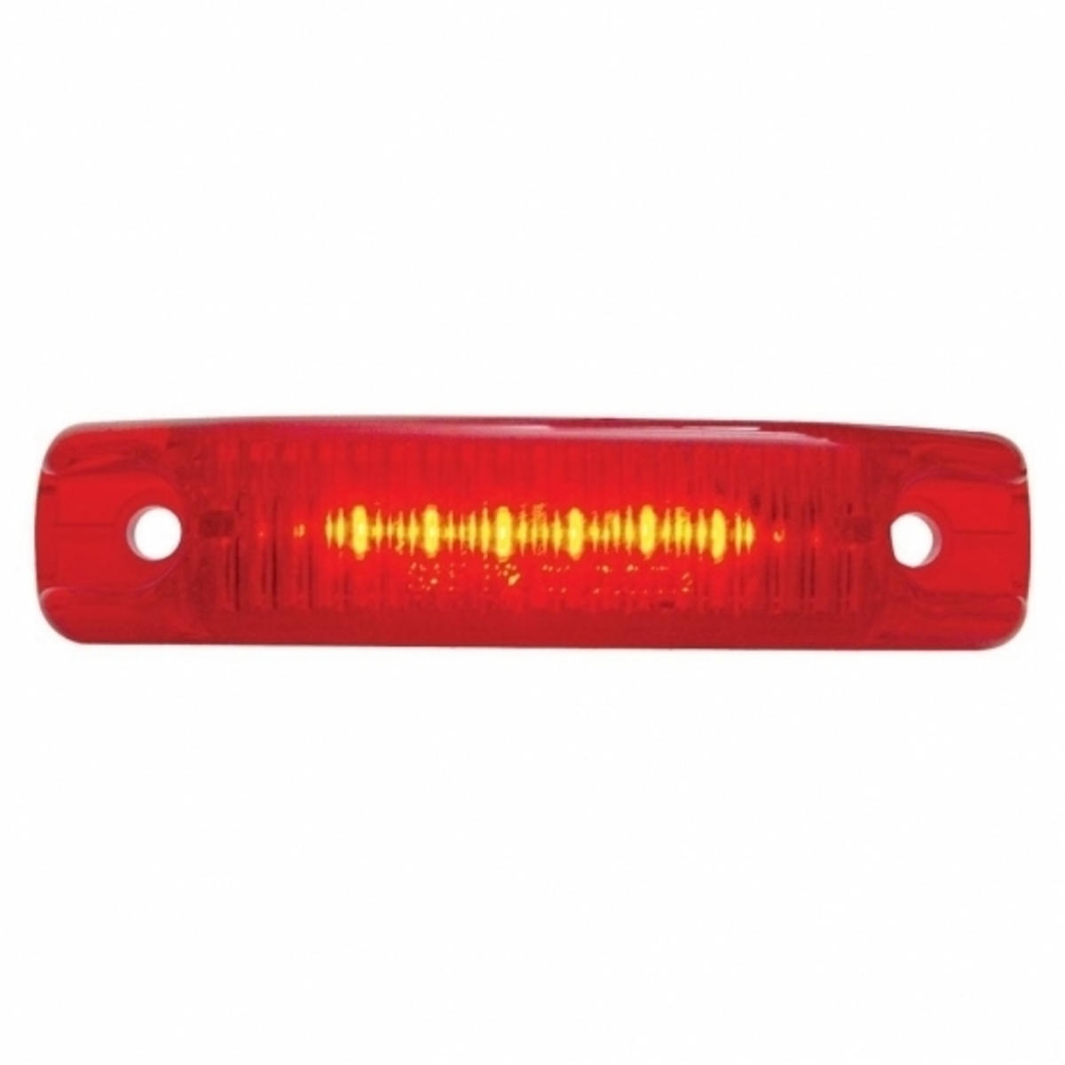 6 LED Rectangular Streamline Light (Clearance/Marker) - Red LED/Red Lens
