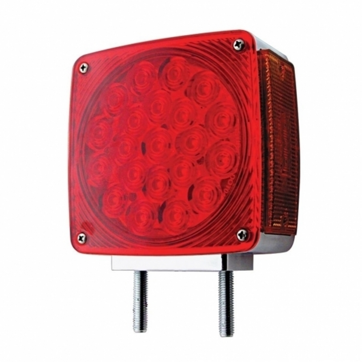45 LED Double Stud Double Face Turn Signal Light (Driver) - Amber & Red LED/Amber & Red Lens