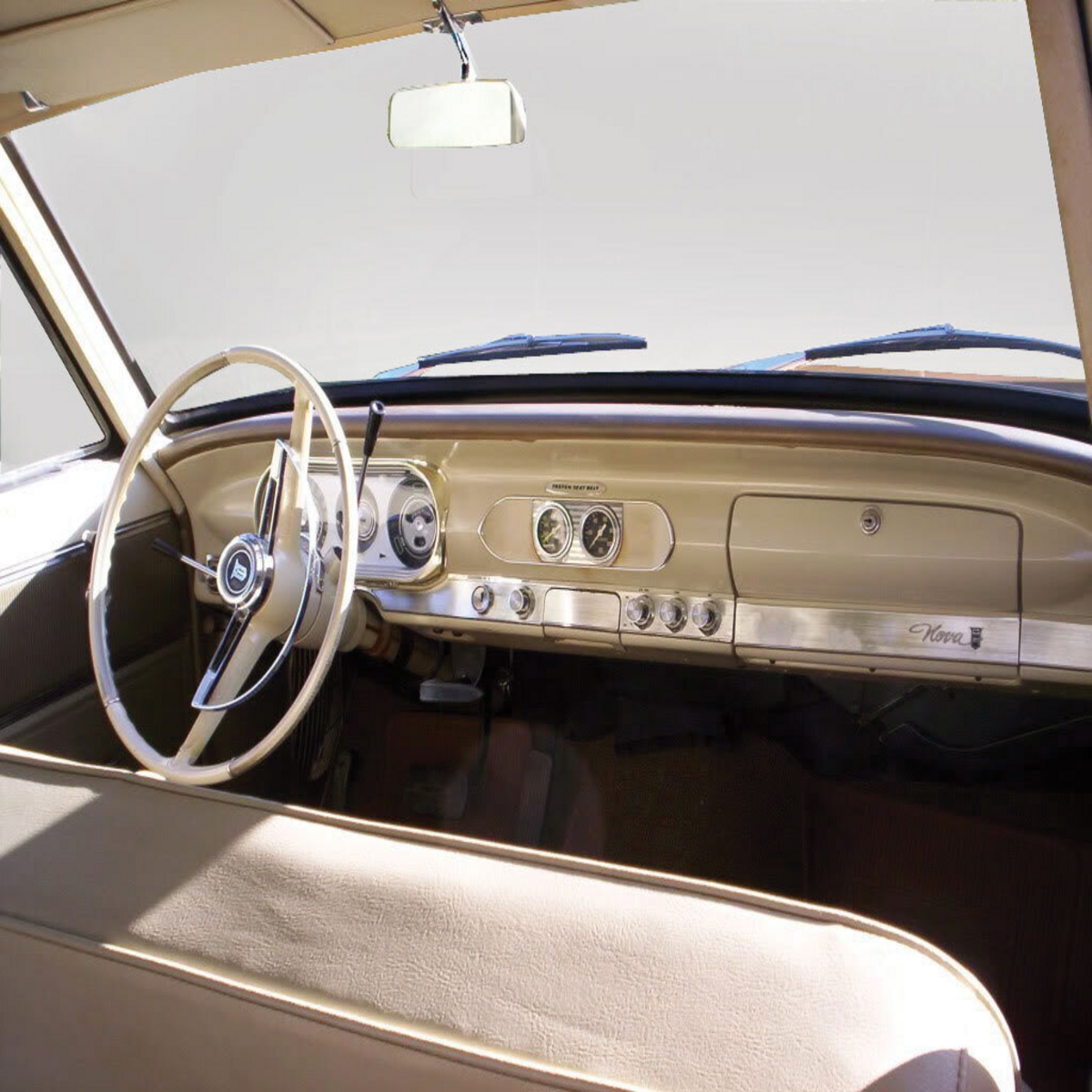 Chrome Plated Rear View Mirror Bracket For 1962-65 Chevy Nova
