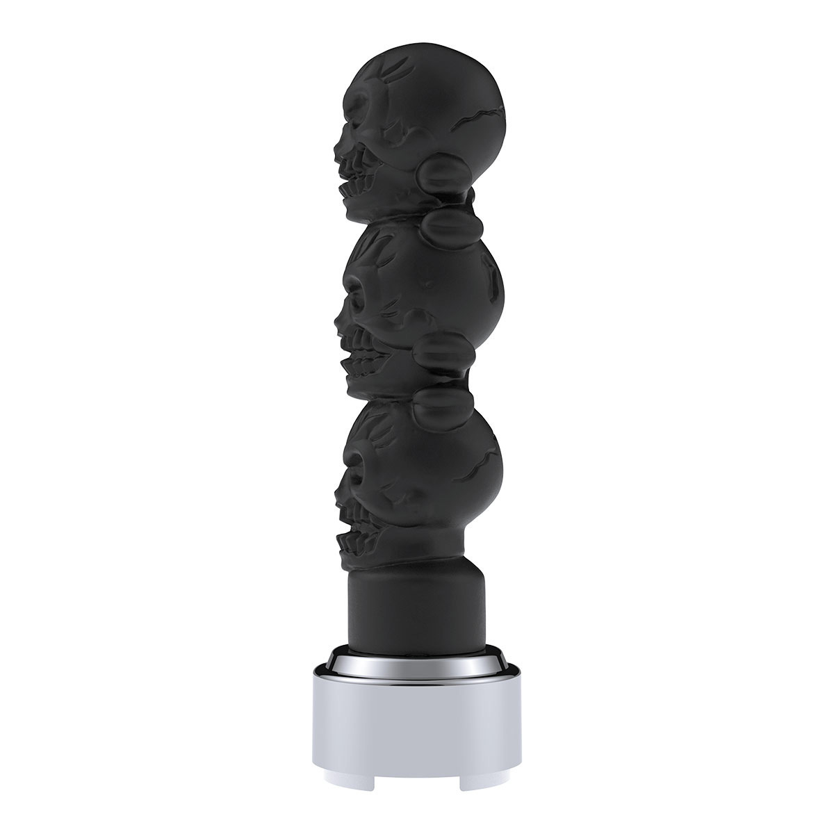 Thread-On 3-Skulls Gearshift Knob With Adapter For Eaton-Fuller 9/10 Speed Shifter-Matte Black