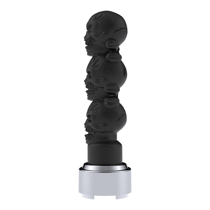 Thread-On 3-Skulls Gearshift Knob With Adapter For Eaton-Fuller 9/10 Speed Shifter-Matte Black