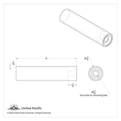 8" Quarter Fender Mounting Post