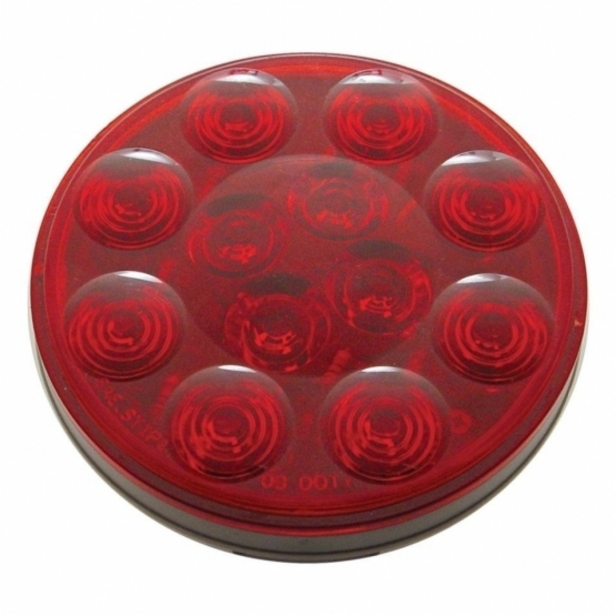 12 LED 4" Round Light (Stop, Turn & Tail) - Red LED/Red Lens