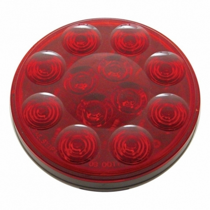 12 LED 4" Round Light (Stop, Turn & Tail) - Red LED/Red Lens
