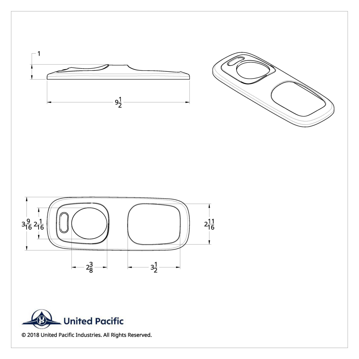 Chrome Dome Light Cover For Peterbilt 389 (2008+), 388 (2008-2014), 387 (2006-2010), 386/384 (2006-2016)