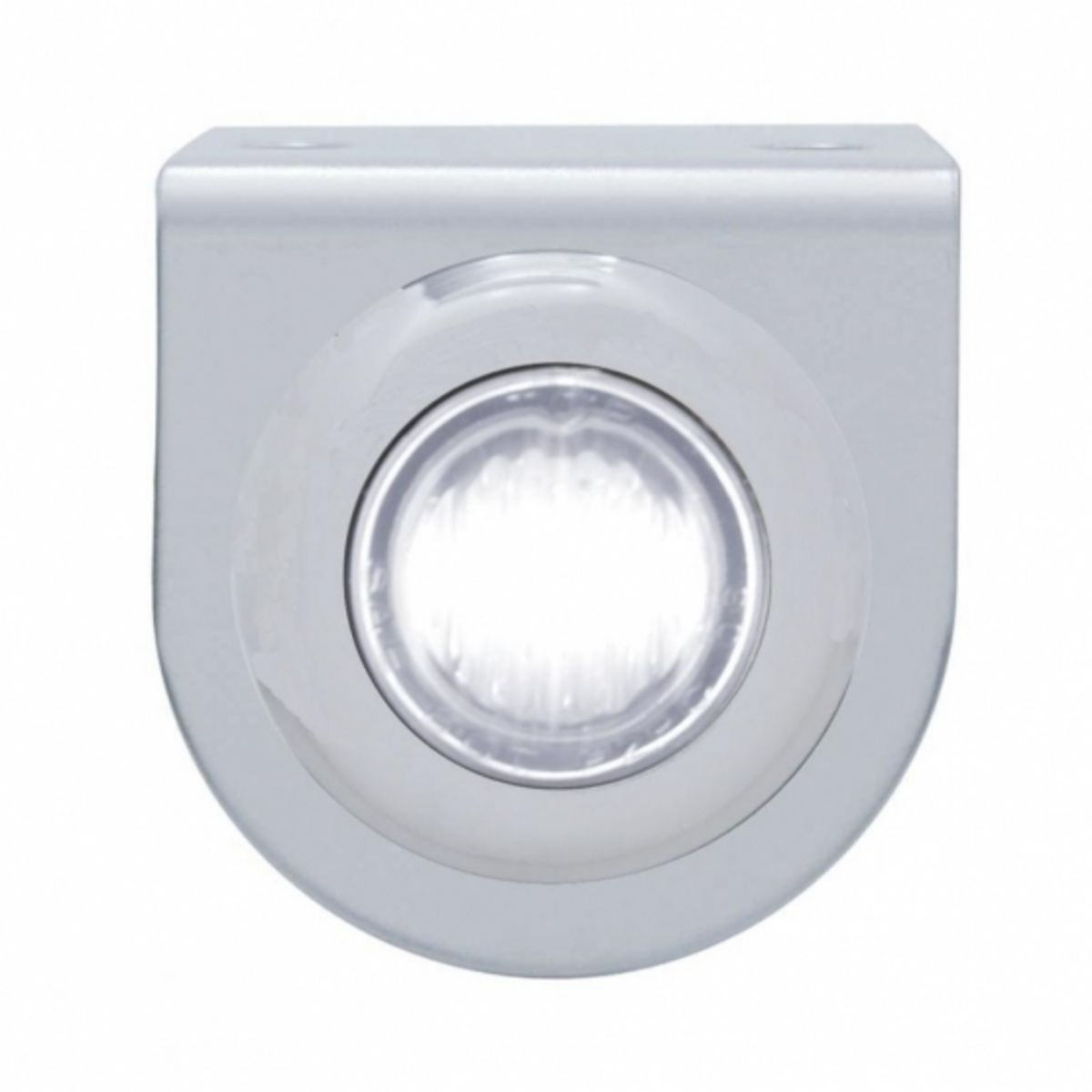 Stainless Light Bracket With 3 LED 3/4" Mini Light - White LED/Clear Lens