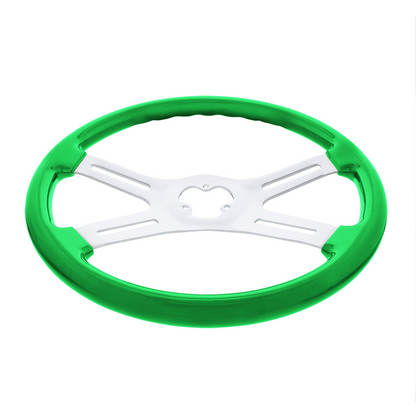 18" Candy Color 4 Spoke Steering Wheel - Candy Apple Green
