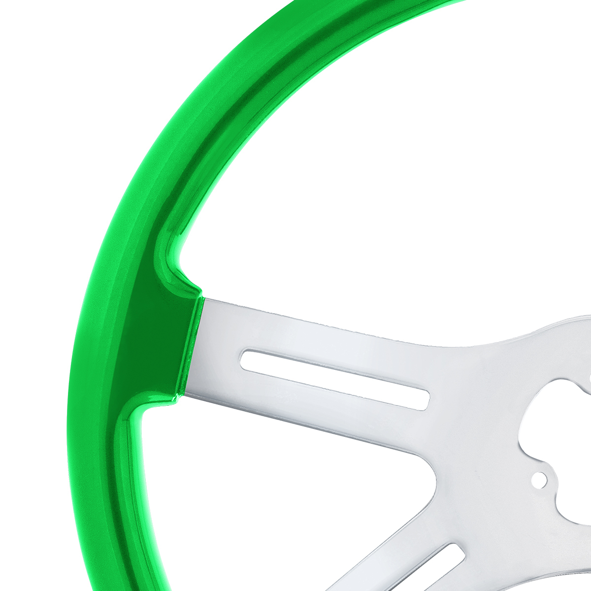18" Candy Color 4 Spoke Steering Wheel - Candy Apple Green