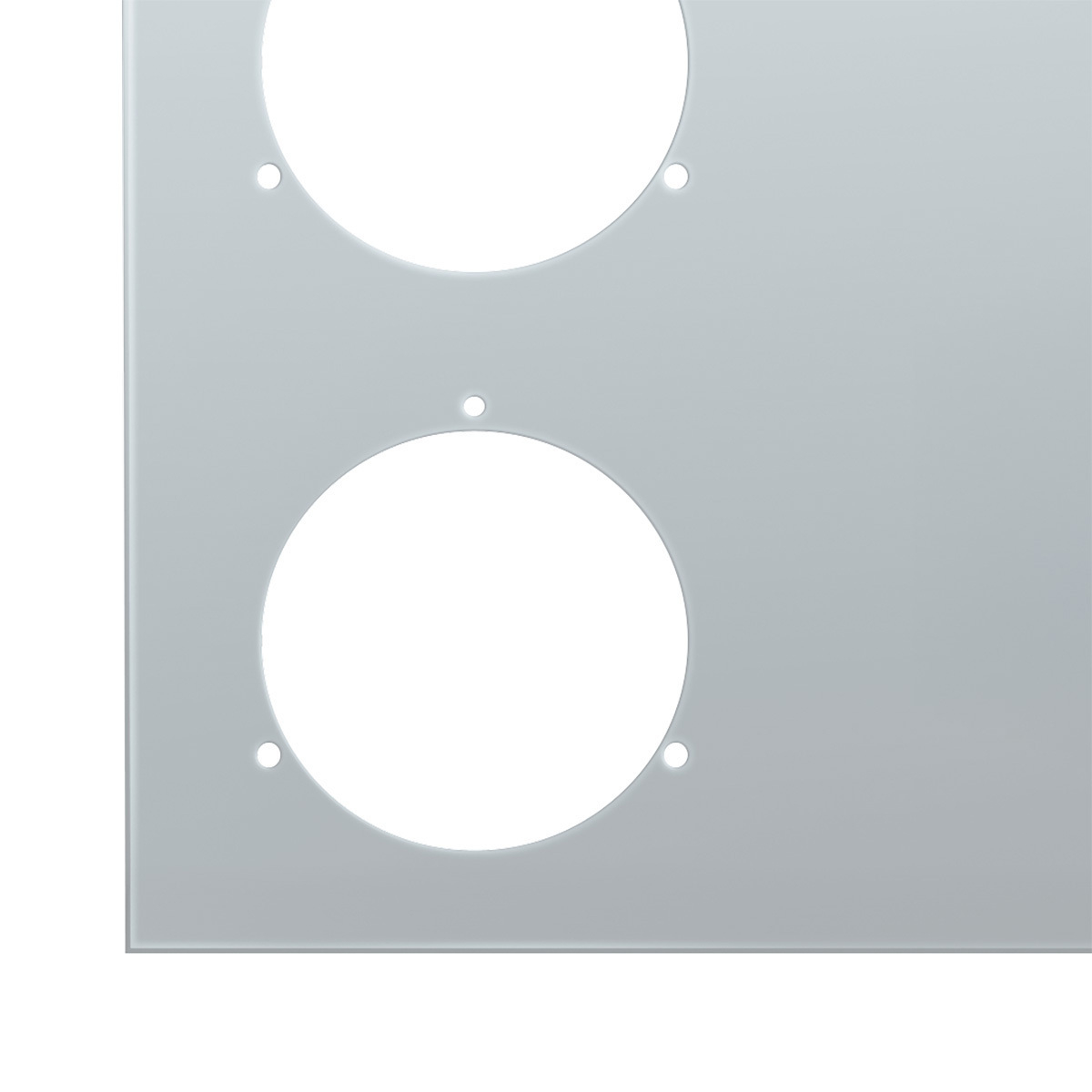 33-3/4" Stainless Steel Rear Center Light Panel With Four 4" Light Cutouts (No LP Holes)
