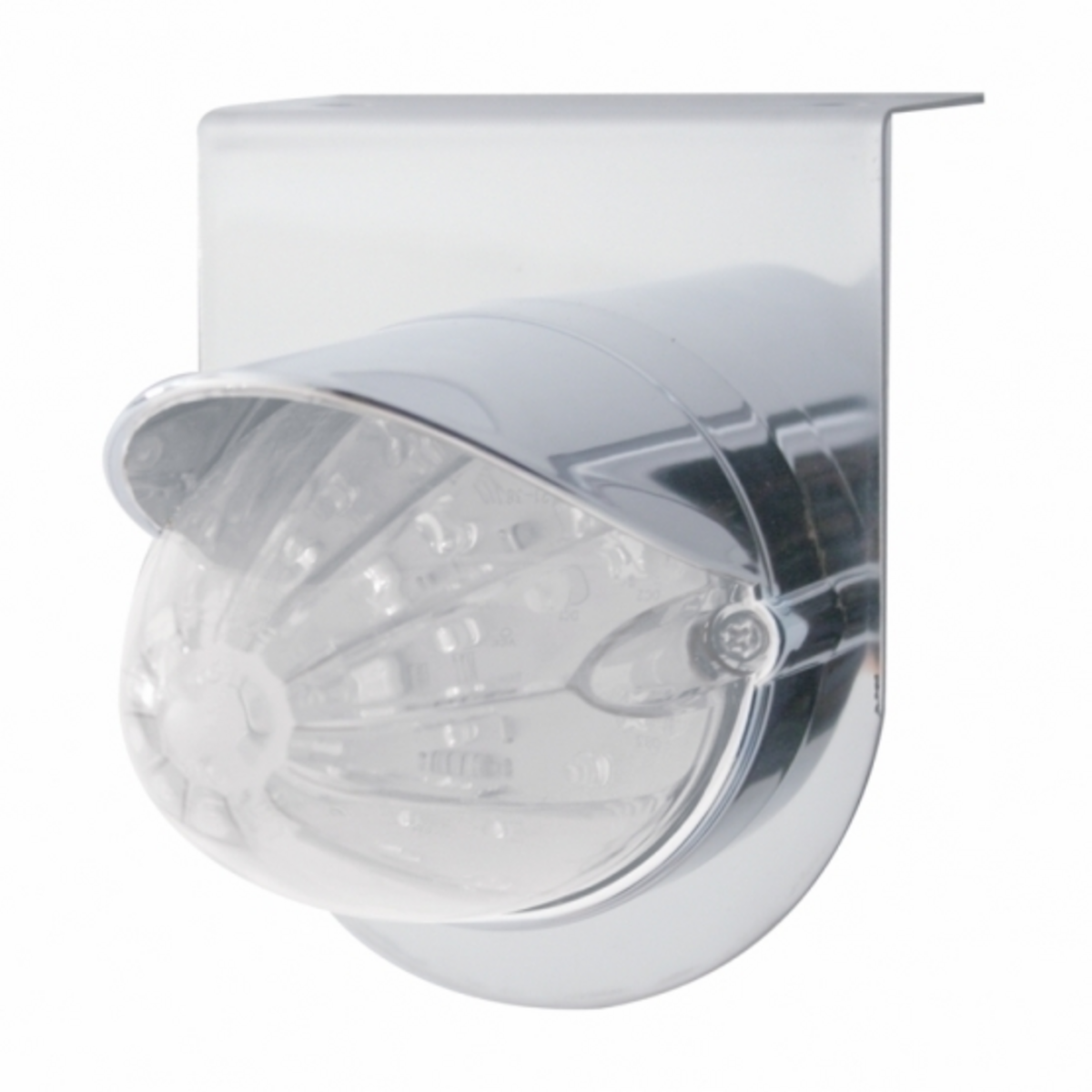Stainless Light Bracket With 19 LED Watermelon Light & Visor - Amber LED/Clear Lens