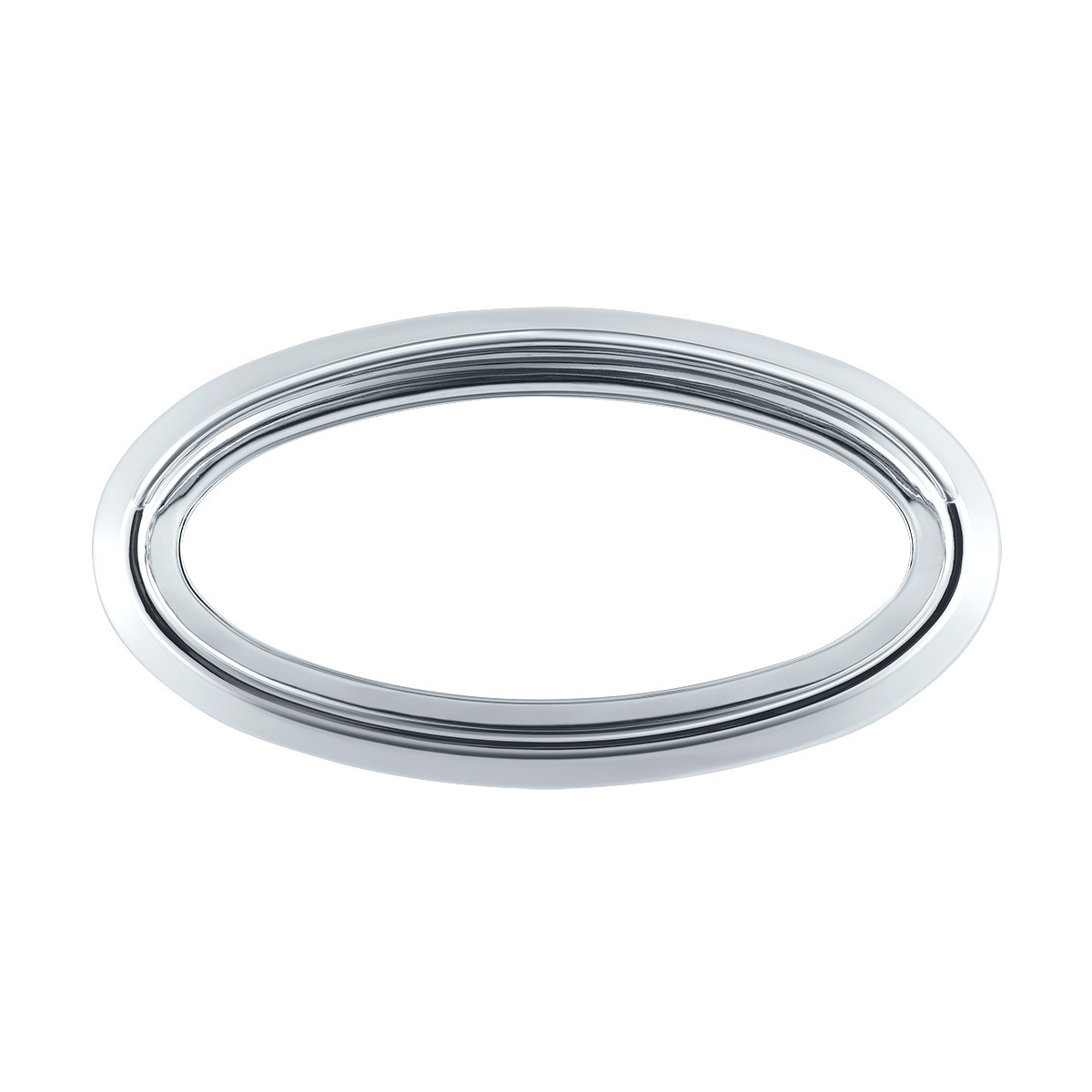Chrome Plastic Bezels With Visor For 3" X 1-1/8" Peterbilt Door Emblem (Card of 2)