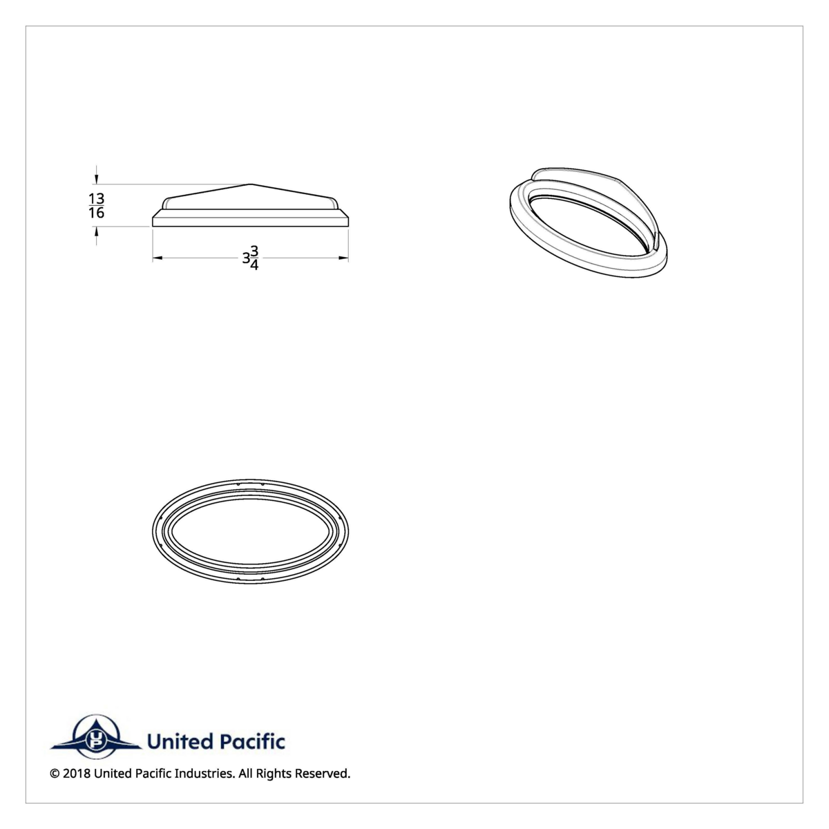 Chrome Plastic Bezels With Visor For 3" X 1-1/8" Peterbilt Door Emblem (Card of 2)