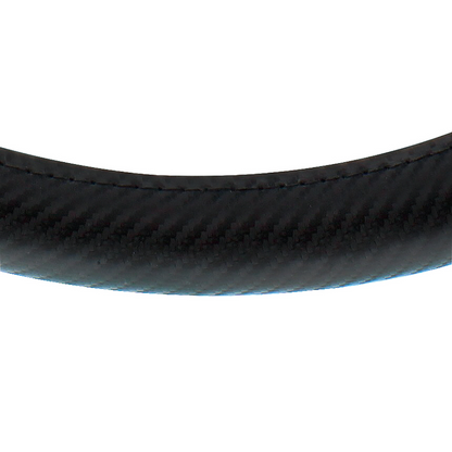 18" Carbon Fiber Pattern Steering Wheel Cover - Black Stitching