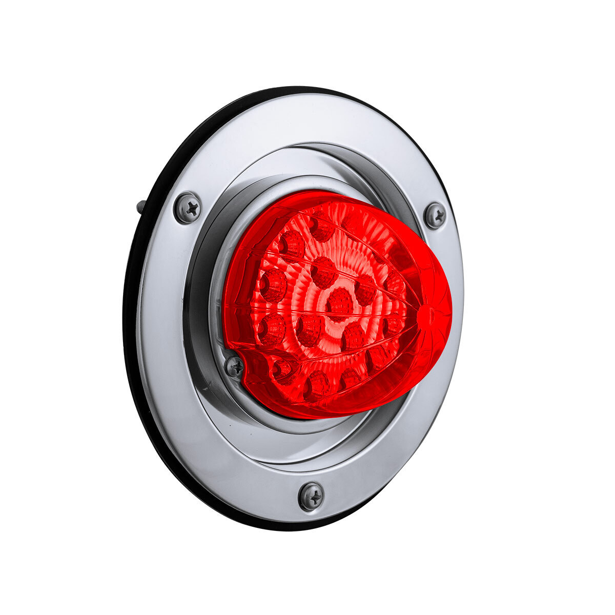 17 LED Dual Function Watermelon Reflector Light Sleeper Bunk Kit With 304 SS Bezel-Red LED/Red Lens